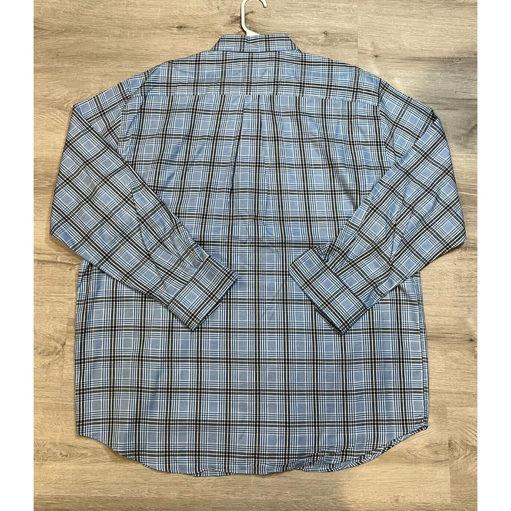 Peter Millar Blue Plaid Cotton Button Front Long Sleeve Shirt Size XXL - Picture 6 of 6